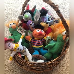 Basket full of soft Ty characters